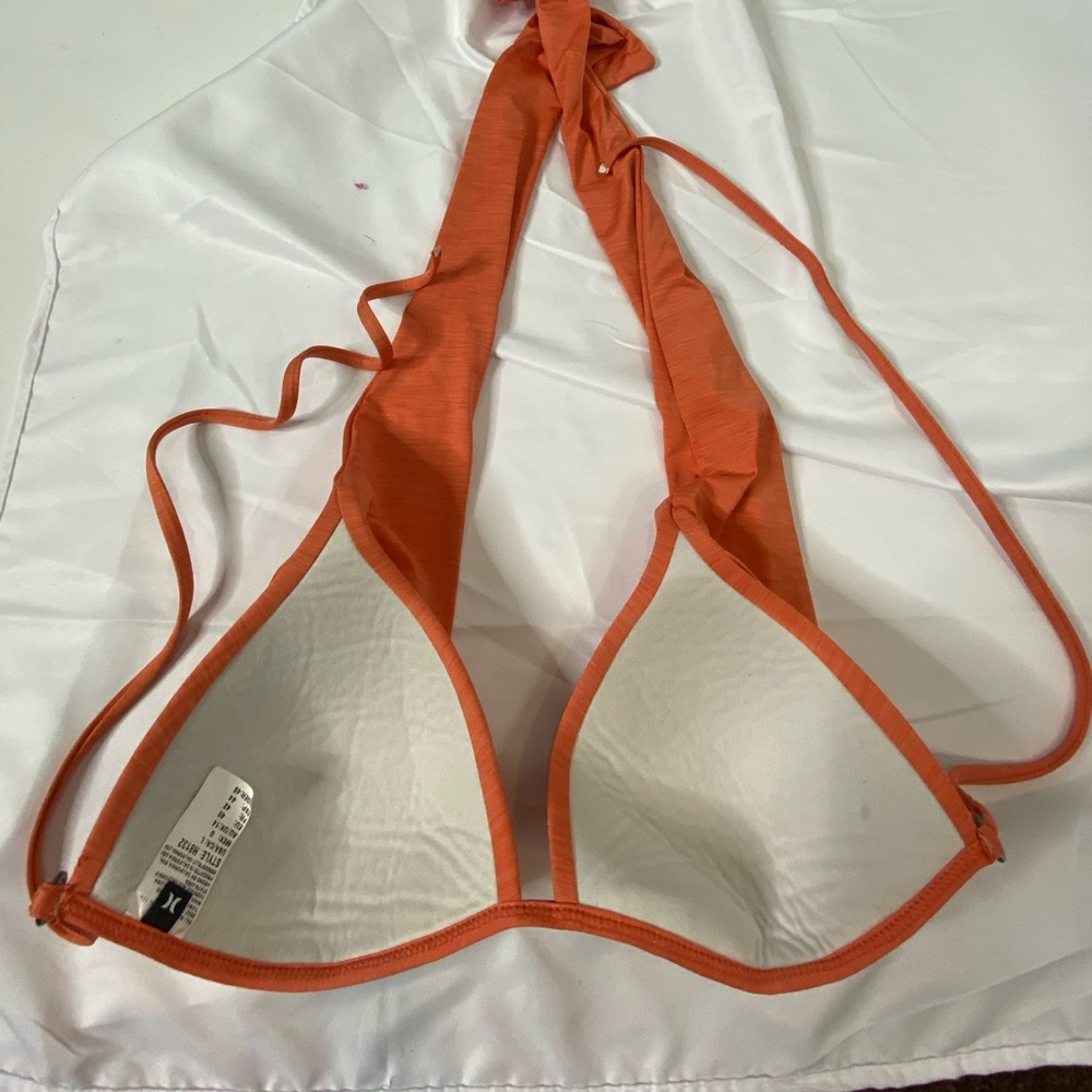 Hurley womens bikini halter top pink large tie - Picture 5 of 8
